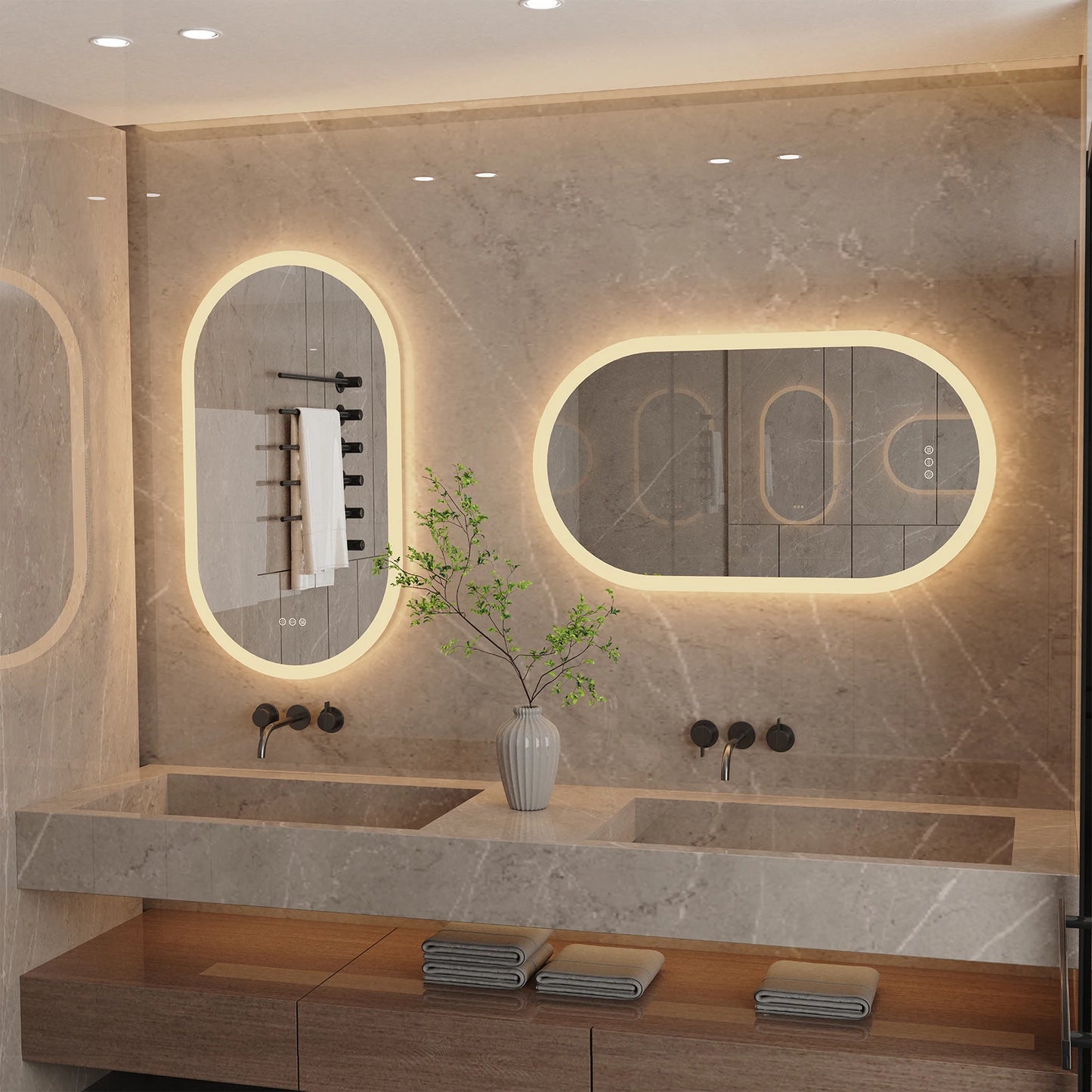 Miroir LED Mural | Ovale