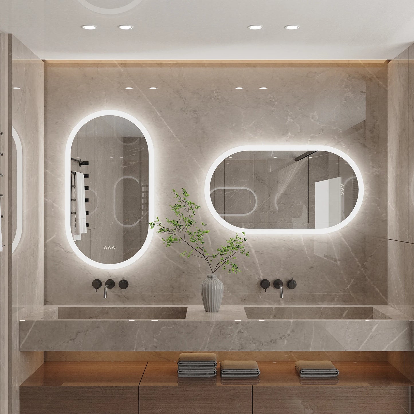 Miroir LED Mural | Ovale